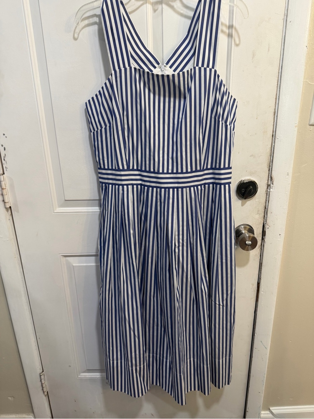 Ivanka Trump Navy and White Striped Dress